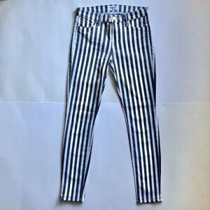 Gray & White Mid-Rise Striped Hudson Jeans Size 27